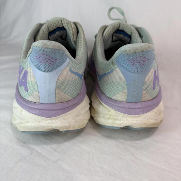 Hoka One One Clifton 9 Womens Size 10D Wide Green Purple Blue Running Athletic - Picture 12 of 15